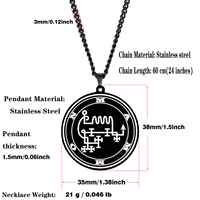 Sceau du Seigneur Mammon, sceau occulte, la clé inférieure de Salomon, roi Asmoday, origines, collier pendentif en acier inoxydable