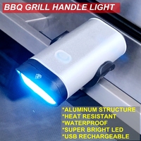 Nouvelle Conception Lampe de Poignée de Barbecue à Double LED Puissante, Rechargeable par USB avec Batterie au Lithium, Accessoire d'Éclairage pour Barbecue
