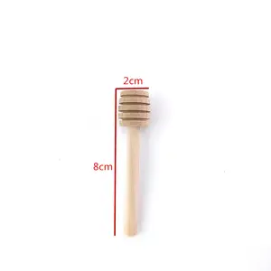 2023 Hot Selling Hoge Kwaliteit Verschillende Maten Aangepaste Logo Eco-Vriendelijke Honing Pot Roer Houten Dipper Stick