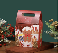 Sac en papier portable motif flocon de neige de Noël, petite boîte artisanale pour emballage de pâtisseries, bonbons, nougats et fournitures de fêtes