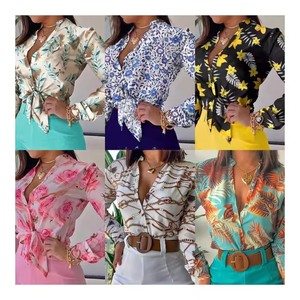 <span class=keywords><strong>Camicia</strong></span> da Spiaggia da <span class=keywords><strong>Donna</strong></span> in <span class=keywords><strong>Lino</strong></span>, Vestibilità Aderente, Scollo a V Profondo, Maniche Lunghe, Sexy, Vendita all'Ingrosso - Product Image 6