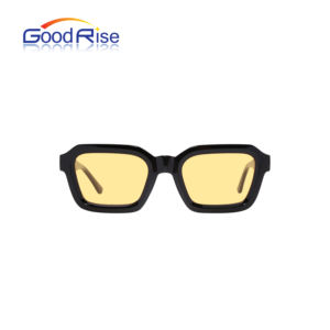 Lunettes de soleil de luxe rétro avec verres jaunes, monture carrée, branches en CP, unisexe, protection UV 400, pour l'été, de créateur - Product Image 4