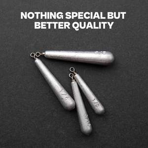 Plombs de pêche Skinny Teardrop gratuits pour la pêche au rig et au drop shot - Product Image 2