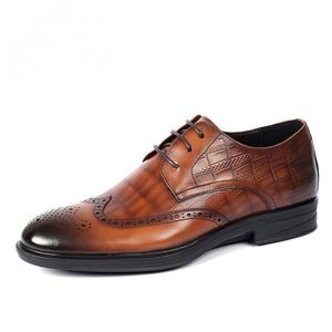 Chaussures en cuir classiques de luxe pour hommes, chaussures habillées formelles à lacets, imperméables, nouvelle conception automne, patchwork, chaussures pour gentleman ASTON M.JAZZ - Product Image 1