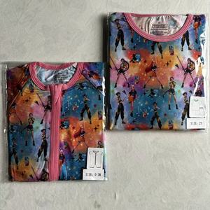 Expédition immédiate Pyjamas bébé 95% bambou 5% élasthanne Fermeture éclair bidirectionnelle Unisexe Doux Taille aléatoire Imprimé Vente en gros Boîte mystère Boîte surprise - Product Image 5