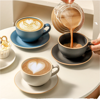 Ensemble de tasses à expresso en céramique italienne, porcelaine, couleur unie, simple, passe au lave-vaisselle, résistant à la chaleur, café, latte art, design européen