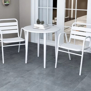 Set di Tavolo e Sedie da Esterno in Alluminio di Alta Qualità, Minimalista, Impermeabile e Resistente al Sole per Caffetterie/Bar - Product Image 1