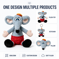 Peluche Souris Personnalisée Direct Usine, Rembourrage Coton PP, Tissu Ultra Doux, Cadeau d'Anniversaire Anti-Stress, OEM/ODM, Marque Privée, Vente en Gros
