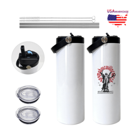 Pengiriman Gratis dari China ke AS, Tumbler Sublimasi Lurus Tipis 20oz 25pcs Sedang Diskon dengan 2 Tutup