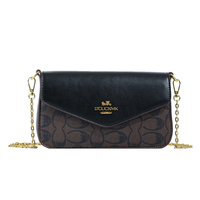 Bolso de mensajero con cadena de estilo retro elegante. Cuadrado pequeño y moderno de PU con patrones geométricos. Adecuado para uso diario.