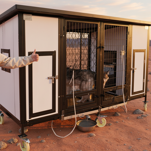 Diviseur Amovible et Pliable pour Chiots en Croissance - Maison Extérieure Moderne pour Animaux de Compagnie - Espace Extensible Selon les Besoins - Product Image 1