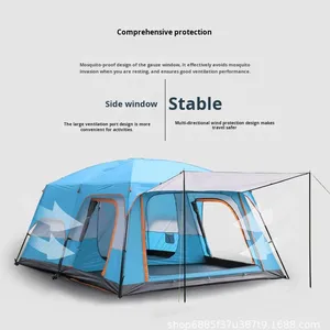 Commercio all'ingrosso della fabbrica grande tenda all'aperto a baldacchino protezione solare antipioggia stile <span class=keywords><strong>campeggio</strong></span> due camere per 5-8 8-12 persone tenda da spiaggia - Product Image 3