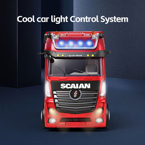 Camión de Contenedores con Remolque a Escala <span class=keywords><strong>1</strong></span>/64, Control Remoto de 2.4GHz, 4WD, con Sistema de Derrape y Ajuste de Velocidad para Niños - Product Image 3