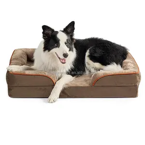Cama de cachorro de pelúcia aconchegante e aquecida à prova d'água para cães e gatos, cama de viagem calmante Xxl, luxuosa e macia, lavável à máquina, ideal para cães