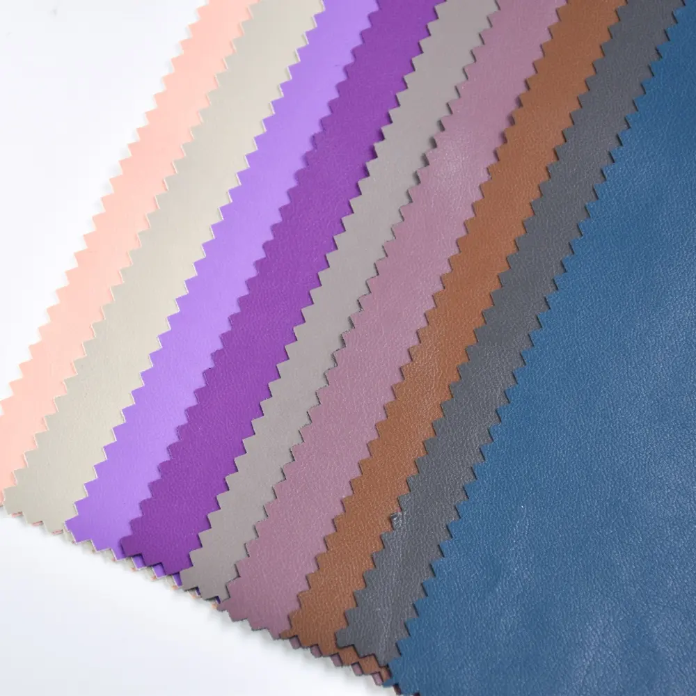 Grosir Pabrik buatan kulit sintetis pu Gaun bahan daur ulang kain Viscose protein kulit PU untuk pakaian