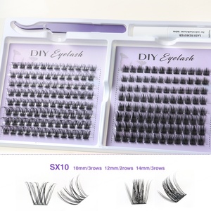 <span class=keywords><strong>2025</strong></span> mới nhất tự làm cụm lông mi Kit hộp màu tím dày Fluffy phân đoạn mở rộng lông mi thiết lập với nhíp keo <span class=keywords><strong>Remover</strong></span> - Product Image 6