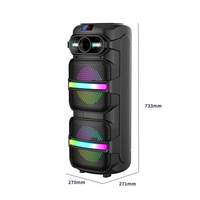 Nuevo Altavoz para Fiestas Dcolor ABS-8201 BT de 8 Pulgadas con LED RGB de 30W, Altavoz Recargable TWS con Micrófono Inalámbrico para Computadora