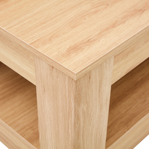 Tavolo portaoggetti a doppio strato in MDF, tavolino moderno con finitura noce, mobile pratico per uso in più ambienti - Product Image 6