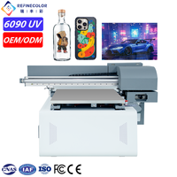 Refinecolor produk baru fungsi CCD 6090 UV DTF pencetak Flatbed A1 mesin cetak untuk casing telepon akrilik botol kaca kartu