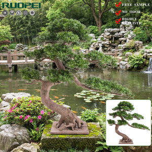 Ruopei - Bonsái Artificial de <span class=keywords><strong>Podocarpus</strong></span> en Maceta de 47.24 Pulgadas, Bonsái de Pino Artificial Realista con Tronco Natural para Decoración - Product Image 1
