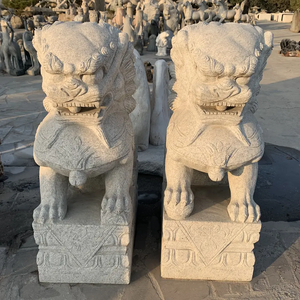 Estatuas de Perros Foo Fu Talladas a Mano de Diseño Moderno, Piedra Natural de Mármol y Granito para Decoración de Jardín, Exteriores, Hogar y Parque - Product Image 6