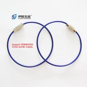YIWANG Llavero Azul Oscuro con Cable de Acero Inoxidable y Etiqueta para Equipaje - Product Image 1