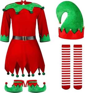 Tenues de Père Noël pour enfants, vêtements pour enfants, fournitures pour fêtes de Noël, vêtements d'elfe - Product Image 2