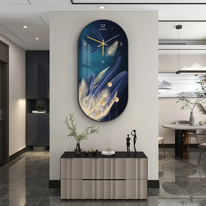 Homedecor Fashion <strong>Large</strong> Modern Luxury Crystal Porcelain Creative Printing <strong>Clocks</strong> Restaurant Decoration <strong>Wall</strong> Art <strong>Clock</strong> Painting - Product Image 2