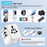 Worldplug All-in-One 20W PD Pengisi Daya Cepat Universal World Plug 2 Port Tipe-C Adaptor Perjalanan Internasional QC3.0 Laptop Ponsel