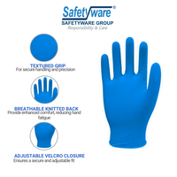 Gants d'examen en nitrile sans poudre en gros, 100 pièces/boîte, gants de sécurité jetables non en latex pour la personnalisation