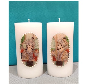 King and Queen Decorative <b>Candles</b> <b>Set</b> of 2 Premium Sculpted Wax <b>Candles</b> for Home Decor Wedding <b>Gift</b> Table Display - Product Image 1
