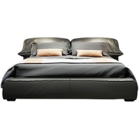 Lit en cuir souple minimaliste de style nordique, mobilier moderne et confortable pour chambre principale