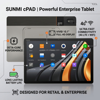 Tablette Android SUNMI CPad pour point de vente, caisse enregistreuse, WiFi 6E, processeur octa-core, écran tactile, terminal de paiement SoftPOS pour la vente au détail et la restauration