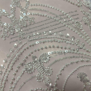 Lưới với pha lê đính cườm vải đá ren - Product Image 6