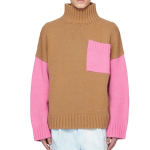 Suéteres de invierno de <span class=keywords><strong>cuello</strong></span> <span class=keywords><strong>alto</strong></span> para <span class=keywords><strong>hombre</strong></span>, prendas de punto cálidas de manga larga, suéter de lana de <span class=keywords><strong>cuello</strong></span> <span class=keywords><strong>alto</strong></span>, suéter de punto de gran tamaño - Product Image 1