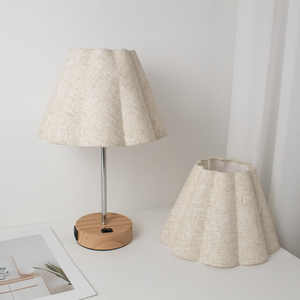 <span class=keywords><strong>Paralume</strong></span> moderno in tessuto a fiori a otto petali, copertura per lampada da tavolo in lino di cotone, con accessori per il soggiorno - Product Image 1