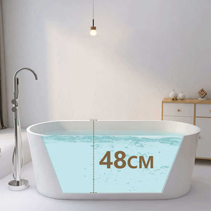 Baignoire pour adulte, baignoire moderne, bain à remous, baignoire autoportante, baignoire en acrylique à encastrer - Product Image 5