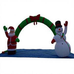 Inflatable Santa Snowman Arch Waterproof & Durable Over 12Ft Tall for Christmas Celebrations - Product Image 1