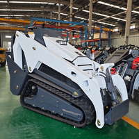 Mini-chargeuse sur pneus alimentée par un moteur diesel Kubota |   Machinerie de construction compacte, souffleuse à neige, pelle rétrocaveuse, charge nominale de 0,5 tonne