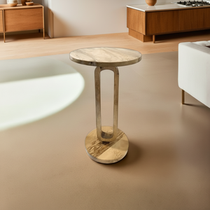 Table d'extrémité en bois rétro de style moderne fait à la main - Product Image 1