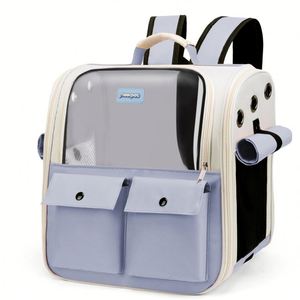 Fashion Breathable Oxford <b>Pet</b> <b>Carrier</b> Backpack with Zipper Closure Large Capacity for Travel Camping & Daily Use (All Seasons) - Product Image 1