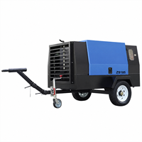Compresseur d'air diesel pour l'exploitation minière, 185 CFM, 7 bars, type à vis, compresseur diesel portable pour perceuse à roche et outils pneumatiques