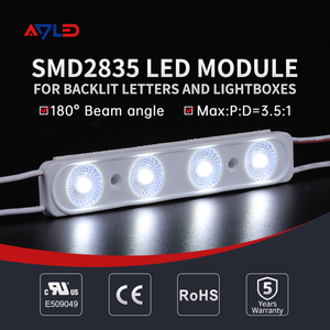 Modules LED publicitaires à rétroéclairage blanc haute luminosité 6500K, injection longue portée, 12V 24V, haute puissance, étanches, module à 4 lentilles LED 3W - Product Image 2