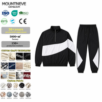 Ensemble de survêtement homme bicolore personnalisé, veste coupe-vent 1/4 zip et pantalon de jogging, vêtements de sport, streetwear, extérieur, sur mesure, OEM, ODM, usine