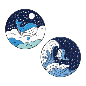 Broche de Baleia Atacado, Emblema de Animal Marinho, Pin de Lapela de Esmalte Macio, Decoração Fofa de Desenho Animado para Estudantes e Casais - Product Image 1