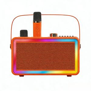 Machine de karaoké <span class=keywords><strong>SP500</strong></span>, enceinte de karaoké portable avec deux micros sans fil, haut-parleur professionnel - Product Image 1