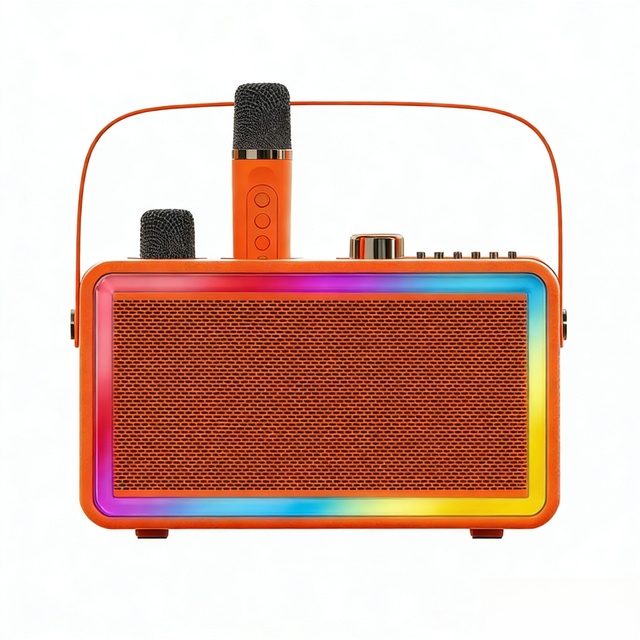SP500 Karaoke Machine Portable Karaoke Speaker with Two Wireless Microphones Professional Loudspeaker