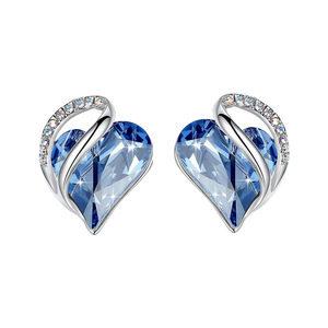 Fashion Rhinestone <b>Crystal</b> Jewellery <b>Earrings</b> Classic Heart of the Ocean White Gold Plated 12 Month Birthstone <b>Stud</b> <b>Earrings</b> - Product Image 1