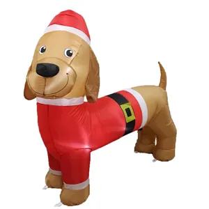 Decoração inflável personalizada de 5 pés para férias, quintal de decoração, decoração interna e externa, cachorro de linguiça de natal