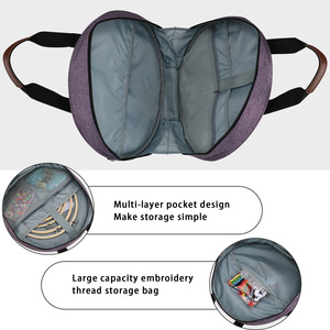 Sac <span class=keywords><strong>de</strong></span> rangement zippé en tissu Oxford pour kit <span class=keywords><strong>de</strong></span> couture, <span class=keywords><strong>broderie</strong></span>, accessoires <span class=keywords><strong>de</strong></span> point <span class=keywords><strong>de</strong></span> croix et tricot manuel – Idéal pour les voyages – Vente en gros - Product Image 2